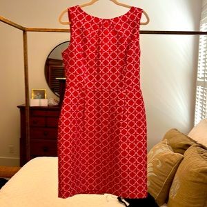 Pink and White Tahari Spring Dress